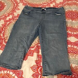 Lane Bryant Blue Denim Pull-On Crops